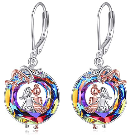 925 Sterling Silber Schwester hängende Ohrringe hypoallergen Schmuck Geburtstagsgeschenke für Damen Mädchen (Vulkanisch)