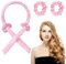 URAQT Heatless Hair Curler Band, Silk Hair Curler Ribbon, Rutschfest Heatless Lockenwickler, Hair Lockenstab Hair Rollers, Locken Ohne Hitze Band mit Scrunchies für Lange Haare DIY-Styling (Rosa)