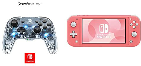 PDP Afterglow Deluxe+ Audio Wireless Controller per Nintendo Switch, Prismatic + Nintendo - Console Nintendo Switch Lite Corallo - schermo LCD 5,5 - 32GB