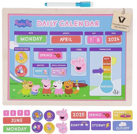 LUPPA Calendrier quotidien magnétique en bois pour enfant – Apprentissage interactif, emploi du temps réutilisable, tableau de corvée amusant – Ensemble SparkJoy pour une routine quotidienne colorée