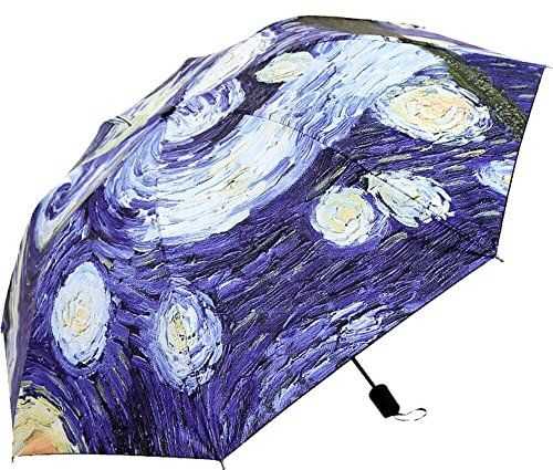 Paraguas Plegable portátil Van Gogh, Paraguas con Pintura al óleo, Paraguas Anti UV, Paraguas de Bolsillo a Prueba de Viento, Paraguas de Viaje