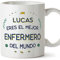 MUGFFINS Tazas Personalizadas para ENFERMERO hombre - En Español - Mejor del Mundo - 11 oz / 330 ml - Regalo Personalizable original y divertido