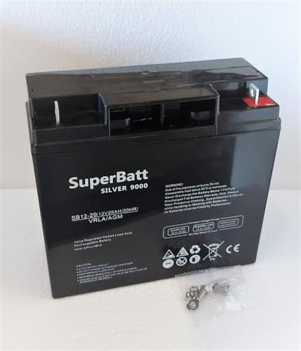 SuperBatt SB12-20 12V 20AH (17AH 18AH 21AH 22AH) Sealed Rechargeable VRLA AGM Battery for Golf Trolley, Mobility Scooter & Wheelchair, Lawn Mower, Jump Starter