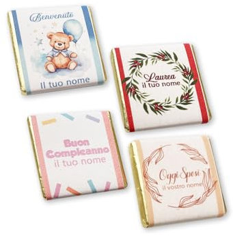 CandyFrizz Selection Personalizzati – Cioccolatini personalizzabili Con Logo o Foto latte o fondente SENZA GLUTINE – 30 pezzi (Con opzioni di personalizzazione)