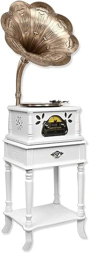 Gramófono de Madera, fonógrafo, Tocadiscos, Tocadiscos de Vinilo, Altavoces estéreo, Control del Sistema 33/45/78, Vinilo, CD, Bluetooth, Radio, reproducción USB