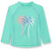 Playshoes UV-Schutz Bade Shirt Unisex Kinder Schwimmshirt Badebekleidung, Palmen Mint Langarm, 146/152