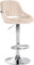 CLP Barhocker Milet I Samt-Bezug I Drehbarer Barstuhl, Farbe:Creme, Gestell Farbe:Chrom