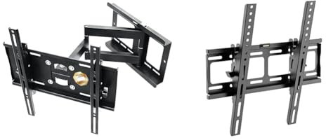 RICOO TV Wandhalterung Fernseher Schwenkbar Neigbar für 31-65 Zoll & TV Wandhalterung Fernseher Neigbar Flach Slim für 32-65 Zoll