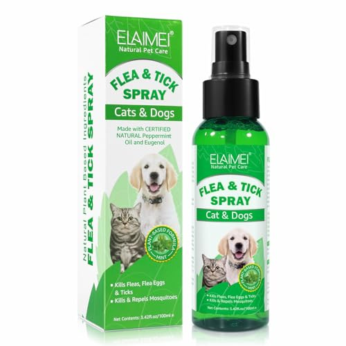 Ellisalano Pet Deworming Liquid Cat & Dog Flea & Tick Cleanser Lice & Tick Remover Drops (Spray 100ML)