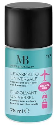 MB MILANO - Dissolvant Vernis à Ongles - Avec Acétone - Idéal Pour Vernis Foncés - Mini Format de Voyage 75 ML - Made in Italy
