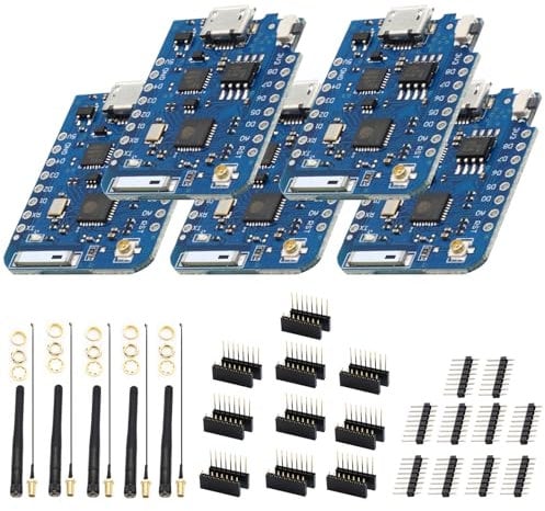 Binghe 5 pcs ESP Mini PRO Development Board, NodeMcu Lua WiFi with CP2104 Chip Based on Compatible with Arduino (Development Board + Antenna 32 MBIT = 4 MB)
