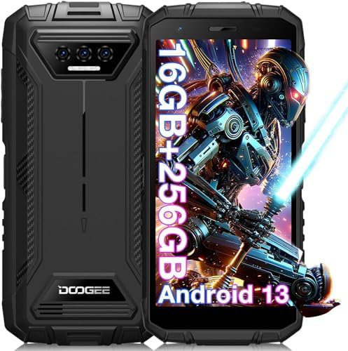 DOOGEE S41 MAX Móvil Irrompible 16GB+256GB /1TB, Android 13 Teléfono Movil Resistentes, 5.5 HD+ Movil Antigolpes, 6300mAh Batería, Cámara 13MP, Face ID/NFC/OTG/Dual SIM 4G/IP68/69K Móvil Rugerizado