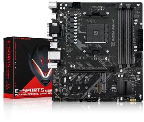 SHANGZHAOYUAN B450M AM4-K Carte mère pour processeurs AMD Ryzen 1-5ème génération (DDR4 MAX 128 Go, PCIe 3.0, NVME M.2, SATA 3.0, USB 3.0) Micro ATX Gming