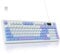 SOLIDEE 96% membran tastatur kabellos mit Drehknopf,Kabelgebunden/Bluetooth 5.0/2.4GHz Gasket Mount Tastatur&RGB Hintergrundbeleuchtung,98 Tasten mit mechanischem Gefühl und geräuschlos(Sea Salt)