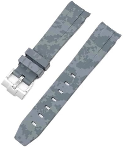 BIK Para Omega Swatch MoonSwatch extremo curvado pulsera de goma de silicona hombres mujeres deporte reloj banda accesorio 20mm(Mosaic grey01)