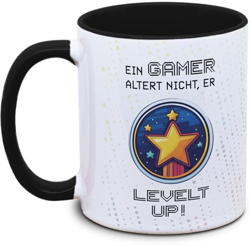 Gaming-Tasse „Ein GAMER altert nicht, er LEVELT UP!“ – Perfekt für alle, die aufsteigen! - Zocken, Computer, Konsole, Videospiele