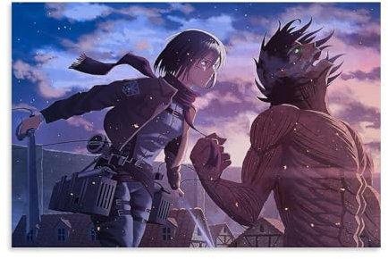 CBEJFGTX Attack on Titan Comics Eren Yeager Fan Art Poster Dekorative Malerei Leinwand Wandkunst Wohnzimmer Poster Schlafzimmer Malerei 08x12inch(20x30cm)