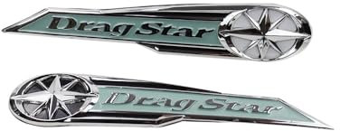 Motorrad Tank Aufkleber Kraftstofftank-Abzeichen-Aufkleber 3D Chrom Drag Star Logo für Ya&maha XVS250 XVS 125 XV 250 400 650 1100 XV400 XVS400 DS400 Dragstar
