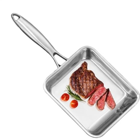 Tamagoyaki Pan, Japanese Egg Pan, Nonstick Egg Pan, Rectangle Frying Pan, 3 Ply Stainless Steel Authentic Japanese Design for Cooking Egg Roll, Steaks, Frying Bacon
