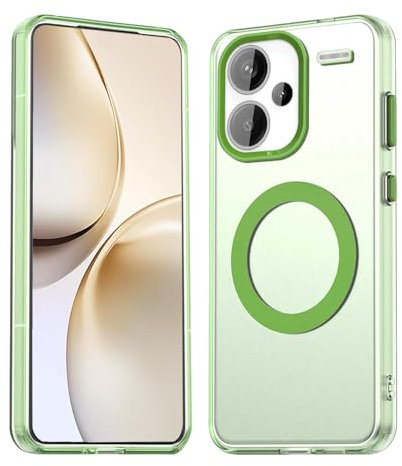 HAOYE Cover per Xiaomi Redmi Note 13 Pro+ Plus 5G - Custodia TPU+PC Sottile con Finitura Opaca, Anti-Impronta, Antiurto, Compatibile con MagSafe Accessori - Verde