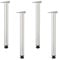 Relaxdays Tischbeine, 4er Set, HxD: 71 x 6 cm, Edelstahl, Tischfüße Esstisch, Schreibtisch, verstellbare Füße, Silber