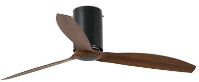 Faro Mini Tube Mittlerer Deckenventilator mit 3 Flügeln, Mattschwarz, Walnuss, Wiz Smart System