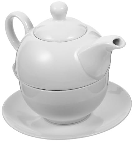 KOCKSHION 1set Teiera Porcellana Ceramica Elegante Set da tè con Tazza e Saucer per Casa e Viaggi Accessori per tè e caffè