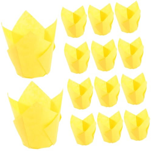 Alipis 100 Pezzi Pirottini forma fabbricazione fodere per cupcake per la cottura fodere per muffin per la cottura Nozze Cupcake usa e getta Cupcake Liners Lotus coppa per cupcake Arancia