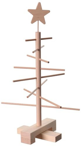 Holyart Albero di Natale Xmas3 in Legno Naturale dallo Stile Essenziale 45 cm