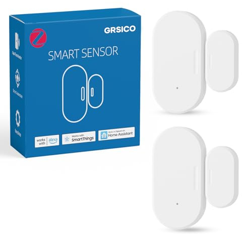 Zigbee Door Sensor 2 Pack, Mini Smart Door Sensor, Home Automation, Kid Safety, Compatible with SmartThings, Alexa, Home Assistant, Aeotec, Hubitat, Homey with Build-in Zigbee Hub, Hub Required