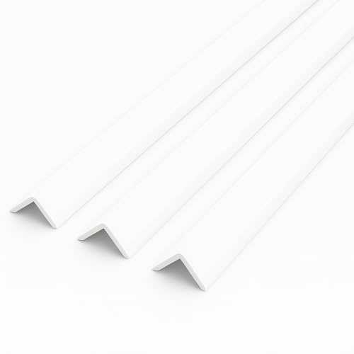 White 1 Metre UPVC Plastic Rigid Angles 100 x 100mm Corner Cover Trims 90 Degrees (3)