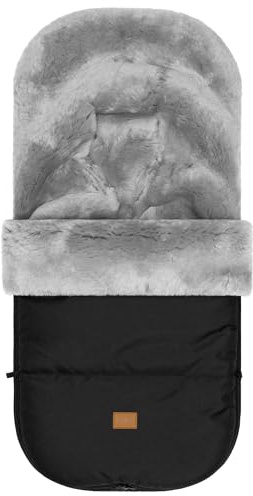 Fillikid Lammfellfußsack Makalu Exklusiv | Winterfußsack aus medizinischem Fell | Warmer Fussack für Tragetasche, Babyschale & Kinderwagen | Kinderwagenfußsack 50 x 90 cm passend für Bugaboo, Joolz
