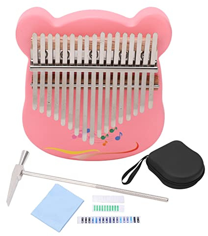 17 Key Kalimba Thumb Piano, Handcrafted Maple Wood Finger Piano with Protective Box, Hammer and Storage Bag, Portable Music Instrument for Kids Adults Beginners and Music Lovers