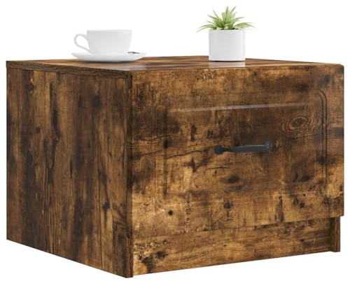 vidaXL Couchtisch Geräucherte Eiche 49 x 50 x 37 cm Holzwerkstoff, Vintage rechteckiger Couchtisch, viel Stauraum, modern, multifunktional, luxuriöses Design