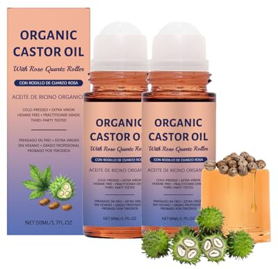 Organic Castor Oil Cold Pressed Hexane Free - Pure Roller Ball for Skin