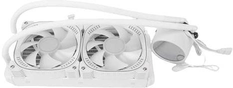 Yanmis ARGB AIO CPU Liquid Cooler 240 Mm, Schermo LCD IPS da 2,2 CPU Water Cooler per LGA1700 1851 AM5 AM4, Ventole di Giunzione Wireless, di Raffreddamento Ad Acqua per PC (WHITE)