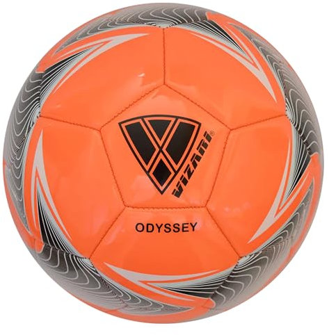 Vizari Odyssey Fußball Ball - Trainingsball Fussball mit 32-er Muster - Fußball - Orange - Größe 4
