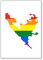 Kühlschrankmagnet, MotivBosnien und Herzegowina mit LGBT-Flagge