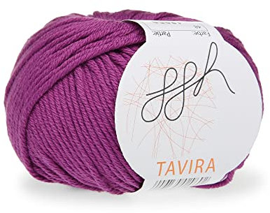 ggh Tavira - 100% Baumwolle - Lauflänge 80m auf 50g - Nadelstärke 4-5 - Wolle zum Stricken oder Häkeln geeignet - Farbe 048 - Magenta-Violett