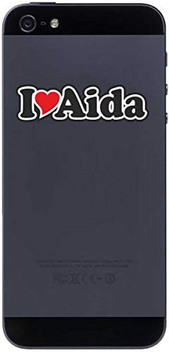 Indigos UG Telefon Aufkleber I Love Aida 50 mm - Telefonaufkleber - Handyaufkleber - Handyskin - Sticker fürs Handy - Smartphone Rückseite