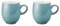 Denby - Azure Blue Large Coffee Mug Set of 2 - 400ml Stoneware Ceramic Curved Tea Mug Set For Home & Office - Dishwasher Safe, Microwave Safe - Blue, White - Chip Resistant