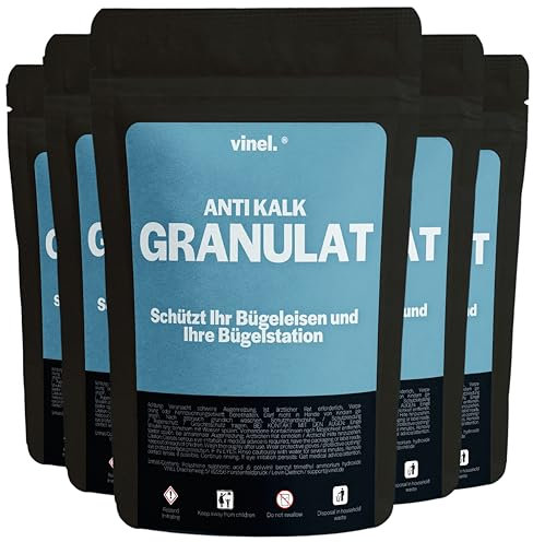 Anti Kalk Granulat/Nachfüllpack/Nr.1 Kalkschutz für Bügelstationen mit Filter/Kalkschutzfilter, Wasserfilter & Filterkartusche (5x 170g)