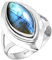 Jeweloporium Grauer Labradorit Silberring Größe 64 (20,4), 925 Sterling Silber Ring für Frauen, Natürlicher Marquise Edelstein Handgefertigter Schmuck