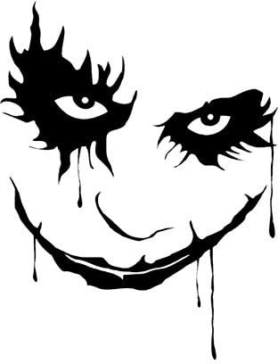 Porfeet Autoaufkleber, 10x13cm Joker Clown Wasserdicht Abnehmbar Auto Styling Fenster Autoaufkleber Aufkleber Schwarz