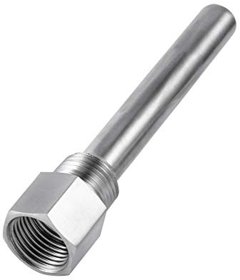 Oumefar Thermowell en acier inoxydable, puits thermométrique en acier inoxydable, Filetage NPT 1/2 pouce pour capteurs de température, Thermomètres Thermowells