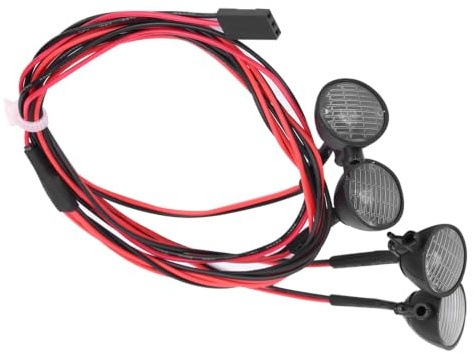 Dilwe RC Crawler Runde LEDs Lichtleiste Dachleuchten Zubehör für Axial scx10-4(Weiß)