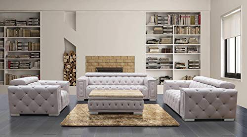 jvmoebel Dreisitzer Set 3+3 Sofagarnitur Design Chesterfield Couch Leder Garnituren Neu