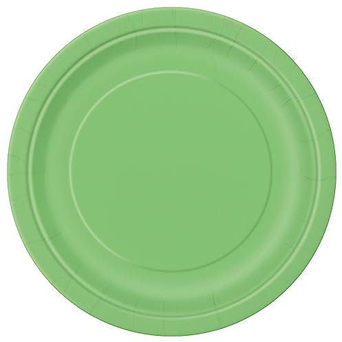 Unique 31375EU - Eco-Friendly Paper Plates - 23 cm - Lime Green Colour - 8 Count (Pack of 1)