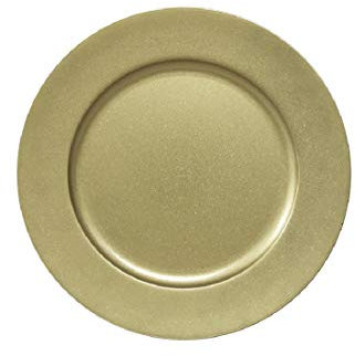Dekoteller aus Kunststoff/Ø 28 cm/gold glitzernd