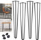 DICN Pieds en épingle à Cheveux de 86 cm, Robustes avec Pieds de Protection du Sol et vis, pour Bureau Standard, Pieds de Table de Salle à Manger
